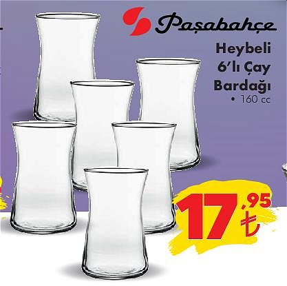 Paşabahçe Heybeli 6'lı Çay Bardağı 160 cc image