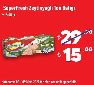 SuperFresh Zeytinyağlı Ton Balığı 3x75 gr image