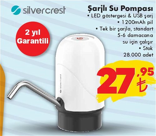 Silvercrest Şarjlı Su Pompası image