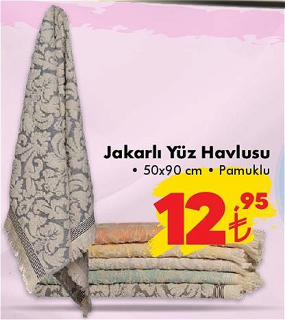 Jakarlı Yüz Havlusu 50x90 cm image