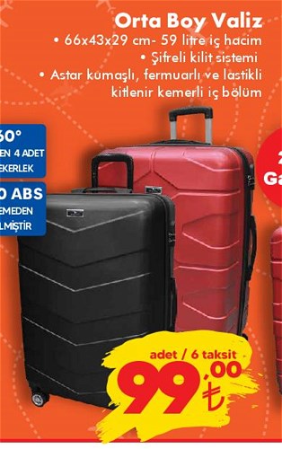 Orta Boy Valiz 66x43x29 cm image