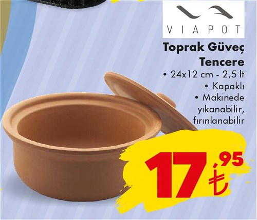 Viapot Toprak Güveç Tencere 24x12 cm image