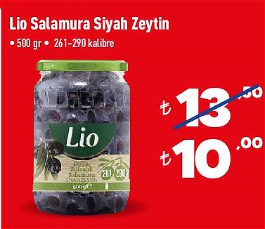 Lio Salamura Siyah Zeytin 500 gr 261-290 Kalibre image