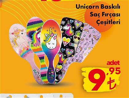 Unicorn Baskılı Saç Fırçası Çeşitleri/Adet image