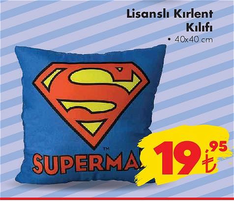 Superman Lisanslı Kırlent Kılıfı 40x40 cm image