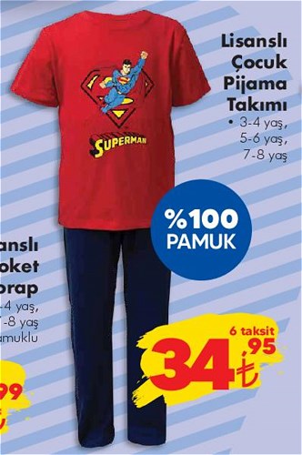 Superman Lisanslı Çocuk Pijama Takımı image