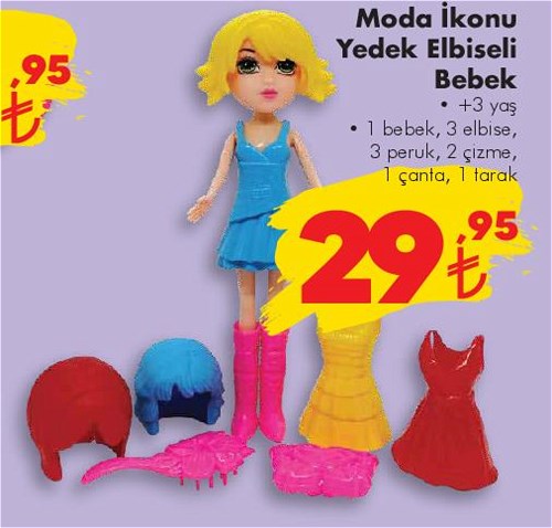 Gokidy Moda İkonu Yedek Elbiseli Bebek image