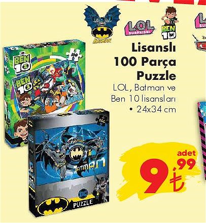 Lol/Batman/Ben 10 Lisanlı 100 Parça Puzzle image