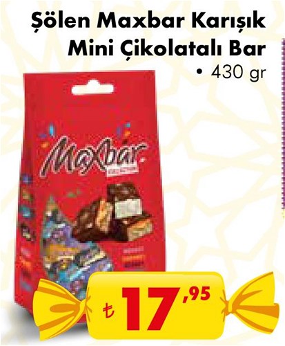 Şölen Maxbar Karışık Mini Çiklatalı Bar 430 gr image