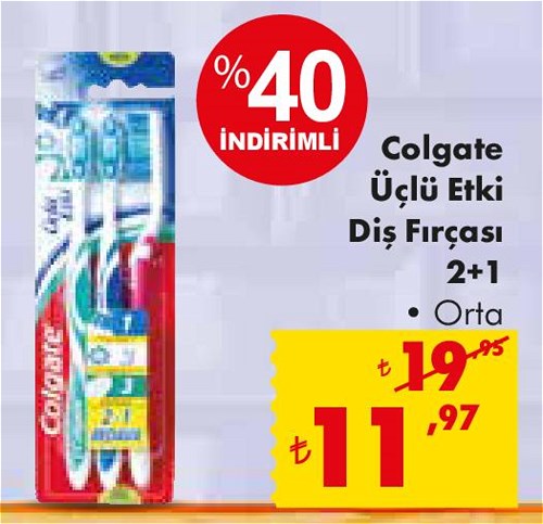Colgate Üçlü Etki Diş Fırçası 2+1 Orta image