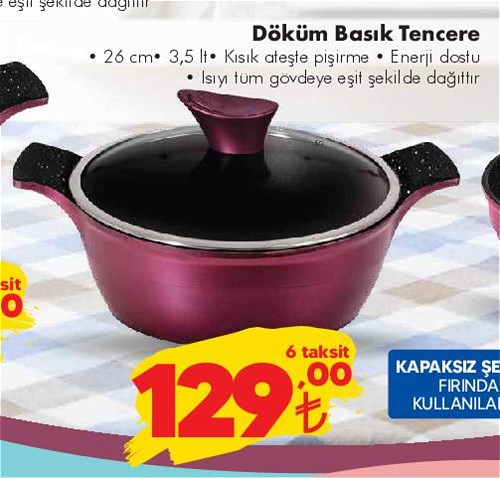 Akdeniz Döküm Basık Tencere 26 cm image
