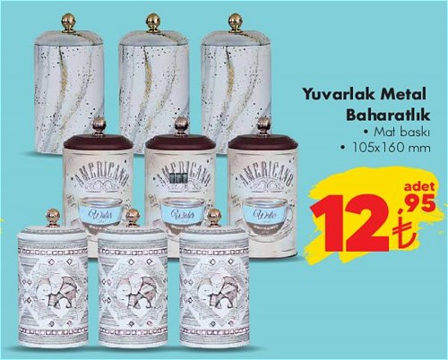 Yuvarlak Metal Baharatlık 105x160 mm image
