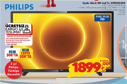 Philips Uydu Alıcılı HD Led Tv 32PHS5505 image