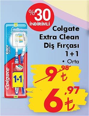 Colgate Extra Clean Diş Fırçası 1+1 Orta image