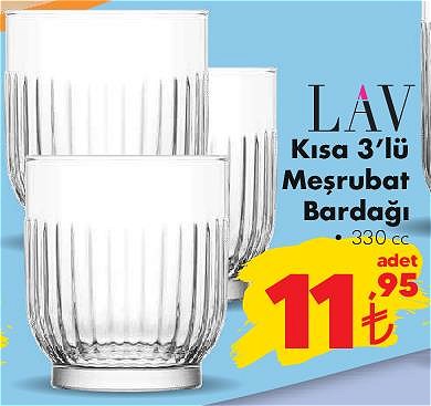Lav Kısa 3'lü Meşrubat Bardağı 330 cc image