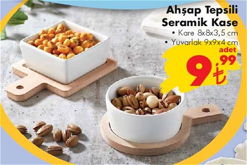 Ahşap Tepsili Seramik Kase image