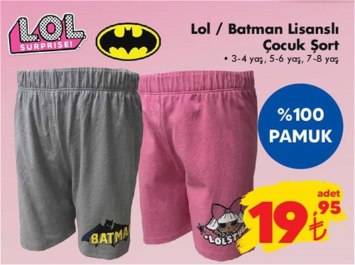 Lol/Batman Lisanslı Çocuk Şort image