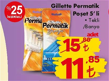 Gillette Permatik Poşet 5'li Tekli/Banyo image