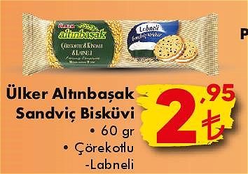 Ülker Altınbaşak Sandviç Bisküvi 60 gr Çörekotlu-Labneli image