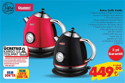 Queen Retro Çelik Kettle image