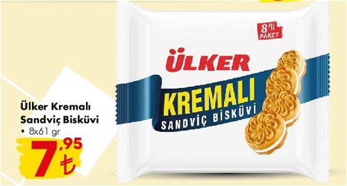 Ülker Kremalı Sandviç Bisküvi 8x61 g image