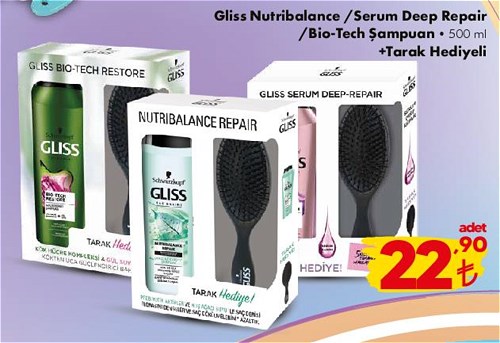 Gliss Nutribalance/Serum Deep Repair/Bio-Tech Şampuan 500 ml+Tarak Hediyeli image