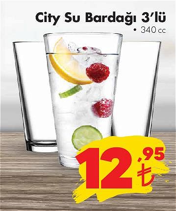 Paşabahçe City Su Bardağı 3'lü 340 cc image