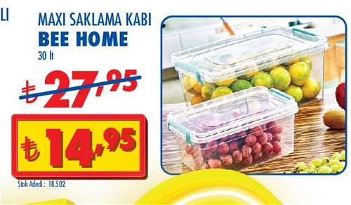 Bee Home Maxi Saklama Kabı 30 lt image