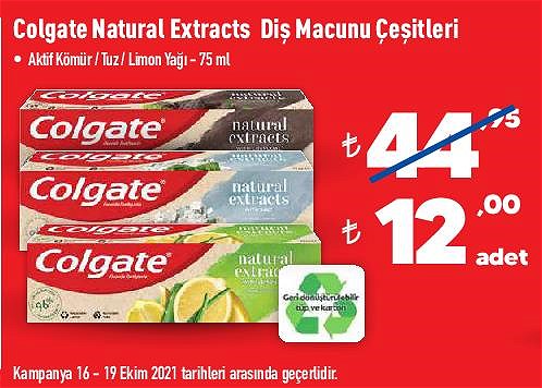 Colgate Natural Extract Diş Macunu Çeşitleri 75 ml image