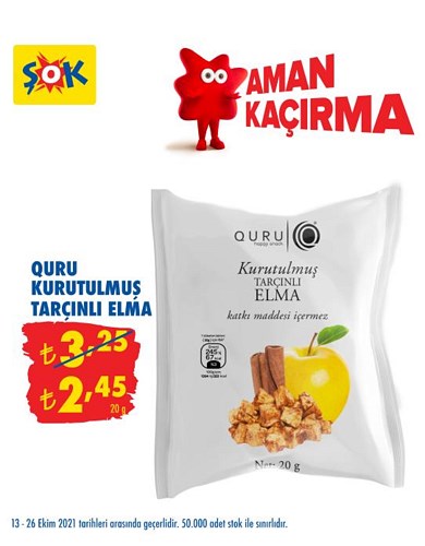 Quru Kurutulmuş Tarçınlı Elma 20 g image