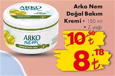 Arko Doğal Bakım Kremi 150 ml Z. Yağlı image