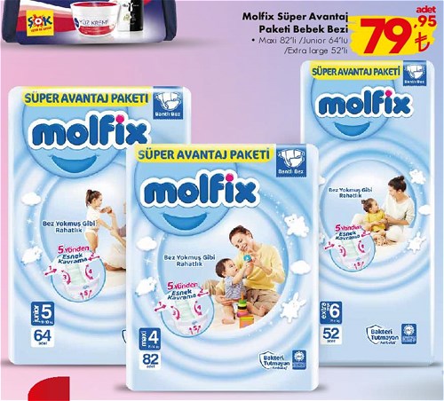 Molfix Süper Avantaj Paketi Bebek Bezi Maxi 82'li/Junior 64'lü/Extra Large 52'li image