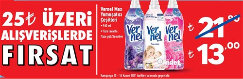 Vernel Max Yumuşatıcı Çeşitleri 960 ml image