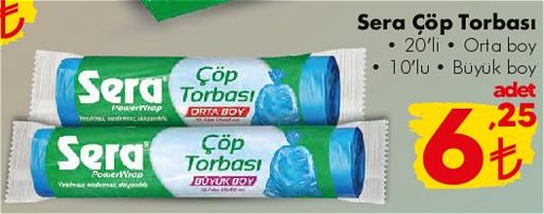 Sera Çöp Torbası 20'li Orta Boy / 10'lu Büyük Boy image