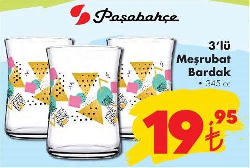 Paşabahçe 3'lü Meşrubat Bardak 345 cc image