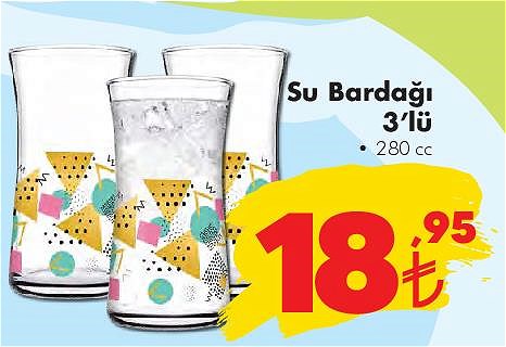 Paşabahçe Su Bardağı 3'lü 280 cc image