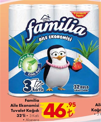 Familia Aile Ekonomisi Tuvalet Kağıdı 32'li 3 Katlı Aloevera image