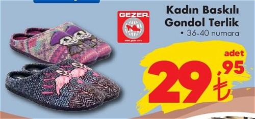 Gezer Kadın Baskılı Gondol Terlik image