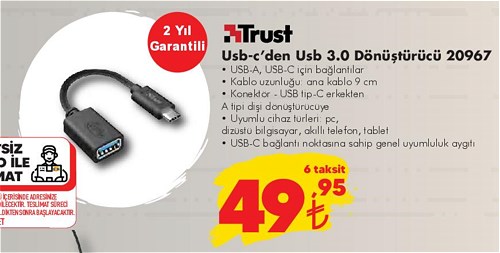 Trust Usb-c'den Usb 3.0 Dönüştürücü 20967 image