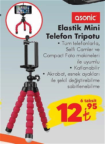 Asonic Elastik Mini Telefon Tripotu image