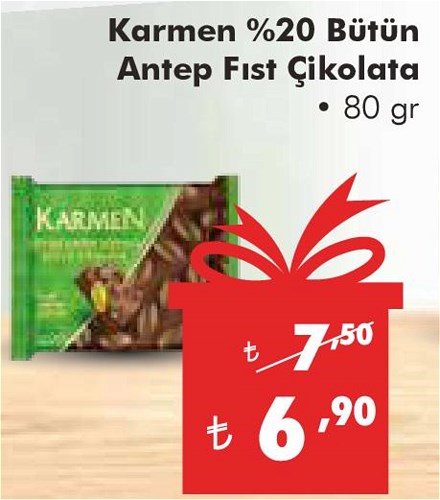 Karmen %20 Bütün Antep Fıst Çikolata 80 gr image