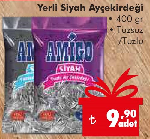 Amigo Yerli Siyah Ayçekirdeği 400 gr Tuzsuz/Tuzlu image