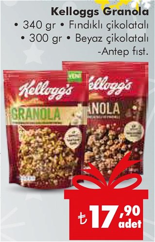 Kelloggs Granola 340 gr Fındıklı Çikolatalı/300 gr Beyaz Çikolatalı Antep Fıst image