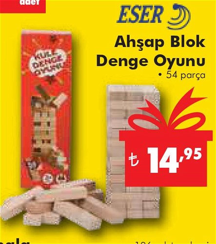 Eser Ahşap Blok Denge Oyunu 54 Parça image