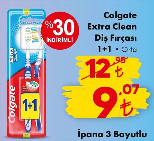 Colgate Extra Clean Diş Fırçası 1+1 Orta image