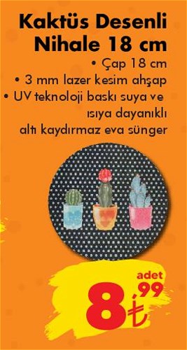 Kaktüs Desenli Nihale 18 cm image