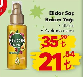 Elidor Saç Bakım Yağı 80 ml Avokado Üzüm image