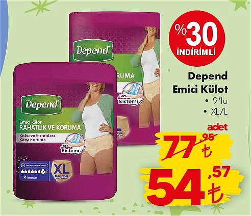 Depend Emici Külot 9'lu XL/L image