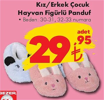 Kız/Erkek Çocuk Hayvan Figürlü Panduf image