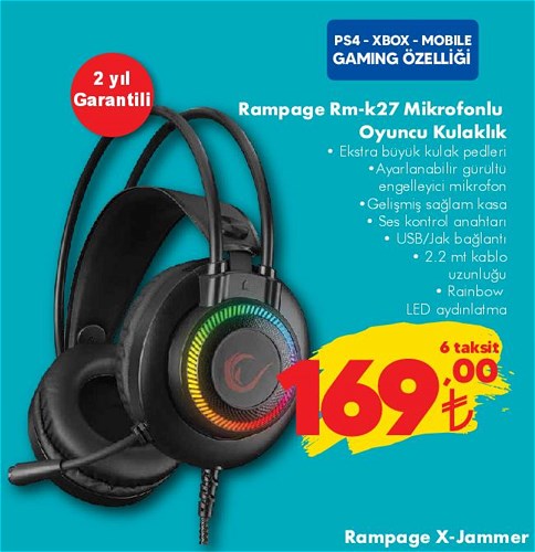 Rampage RM-K27 Mikrofonlu Oyuncu Kulaklık image